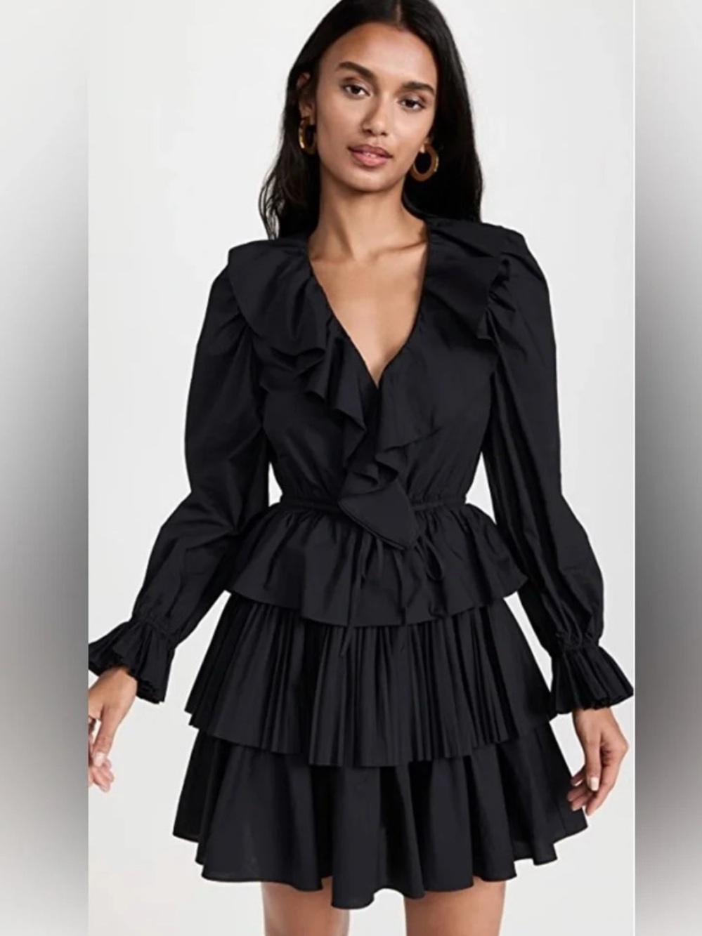 Ulla Johnson Black Ruffled Tiered Mini Skirt